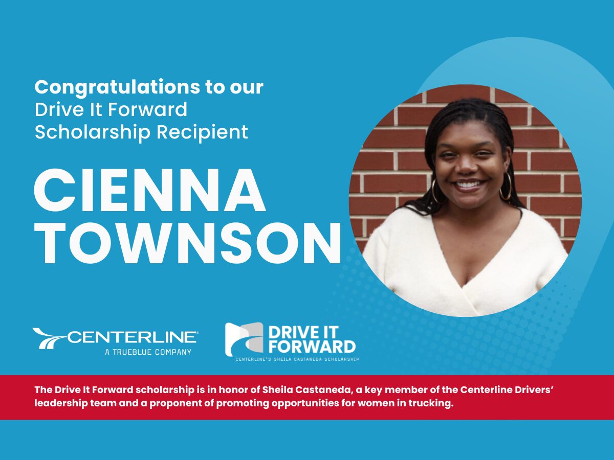 Centerline Drivers Announces Third Drive It Forward Scholarship Winner for Female Truck Drivers