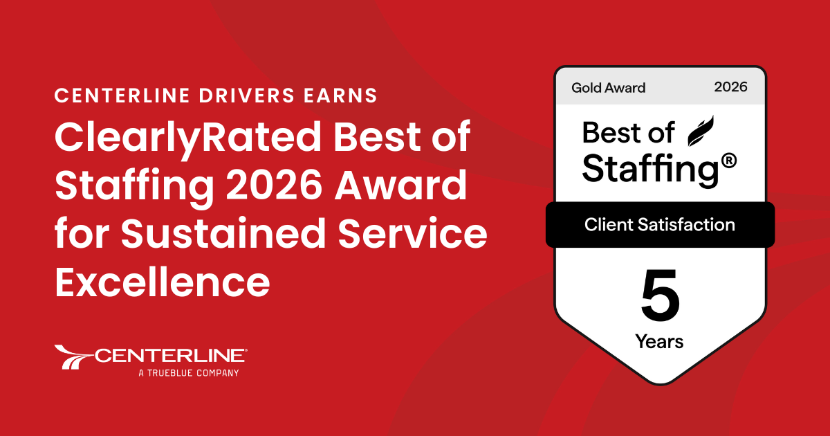 Centerline Drivers Earns ClearlyRated Best of Staffing 2026 Award for Sustained Service Excellence 